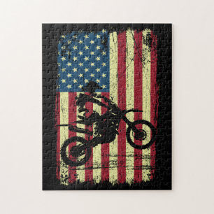 Quebra-cabeça Dirt Bike American Flag 4th