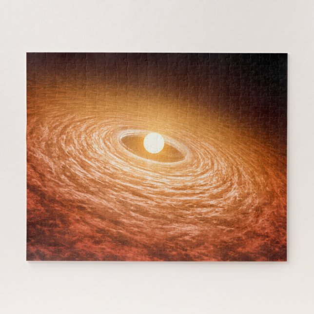 Quebra-cabeça Disco De Material Em Torno Da Estrela Fu Orionis. (Horizontal)