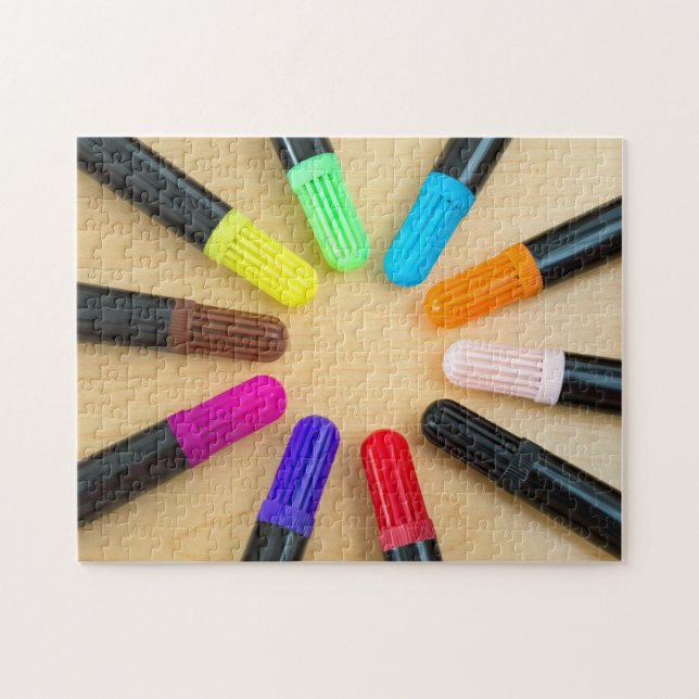 Quebra-cabeça Disposição Radial das Canetas de Arte (Horizontal)