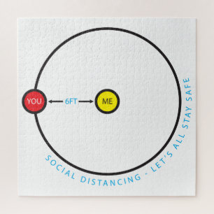 Quebra-cabeça Distância social - Gráfico de 6 Seis Pés Mantém-Se