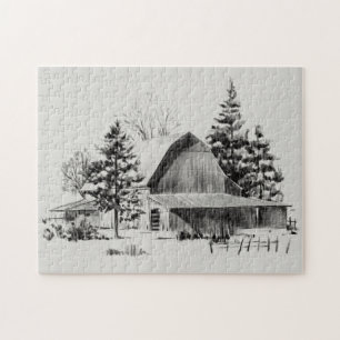 Quebra-cabeça Distant Barn Sketch II