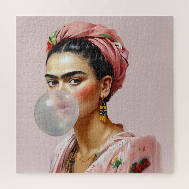 Quebra-cabeça Diva com chiclete floral de cachecol (Vertical)
