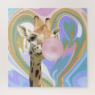 Quebra-cabeça Diversão Bubblegum soprando Girafa Líquida Azul
