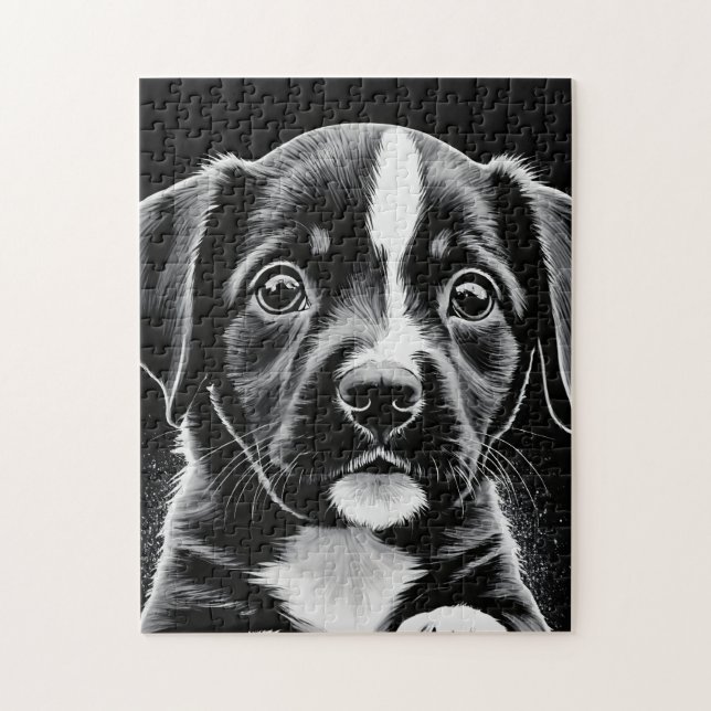 Quebra-cabeça Diversão com Cachorrinho Fofo - Dificuldade Média (Vertical)