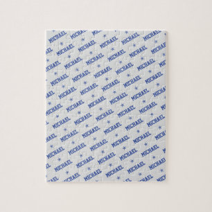 Quebra-cabeça Diversão de nome com estrelas azul e Cinza