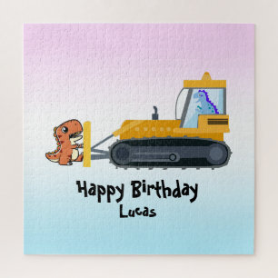 Quebra-cabeça Diversão de um trator de dinossauro Fazenda Escola