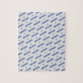 Quebra-cabeça Diversão do nome com estrelas azul e Cinza