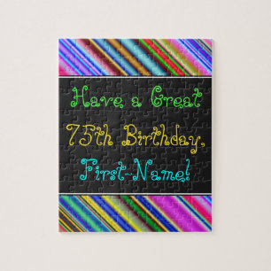 Quebra-cabeça Divertido, Colorido, Whimsical 75th Birthday Quebr