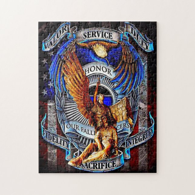 Quebra-cabeça do agente da polícia (Vertical)