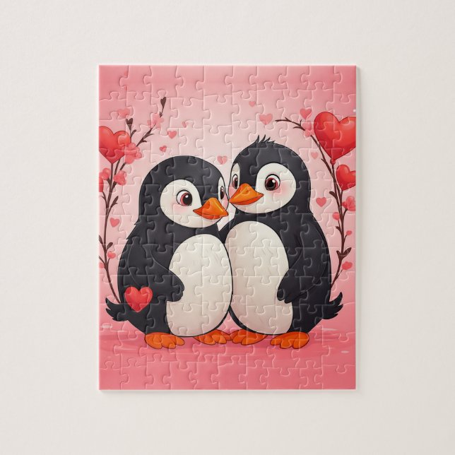 Quebra-cabeça do Amor de Pinguim (Vertical)
