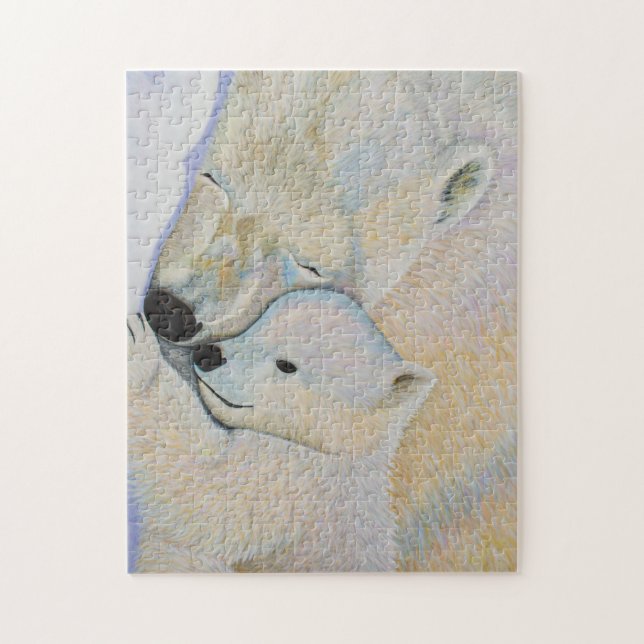 Quebra-cabeça do amor do urso polar (Vertical)