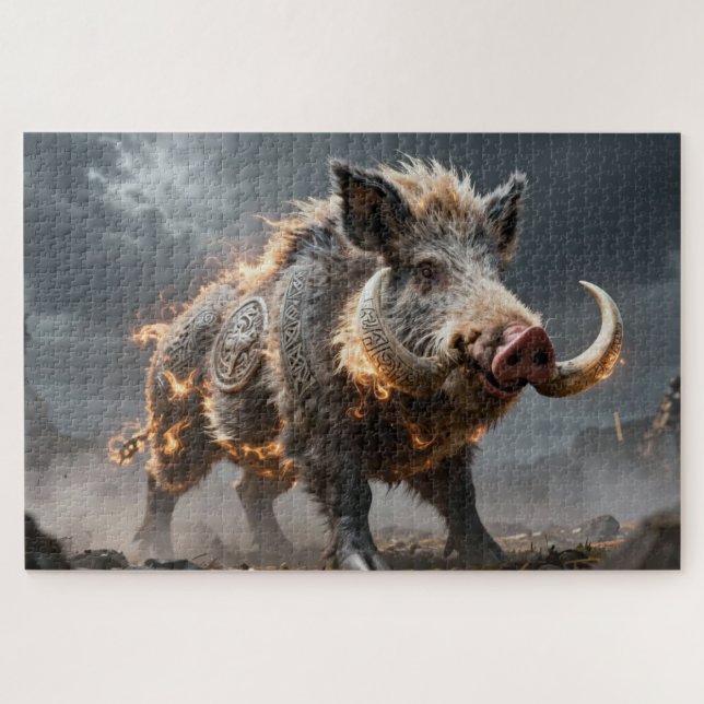 Quebra-cabeça do Animal Espiritual Celta Javali (Horizontal)