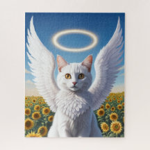 Quebra-cabeça do Anjo Persa Branco
