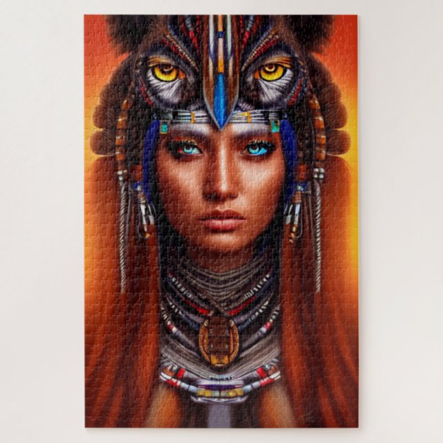 Quebra-cabeça do Apache Americano Nativo (Vertical)