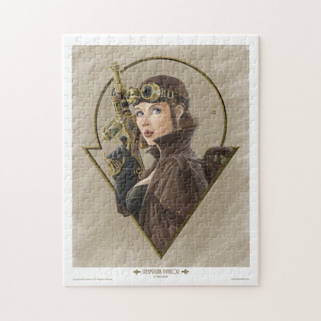 Quebra-cabeça do aviador de Steampunk (Vertical)