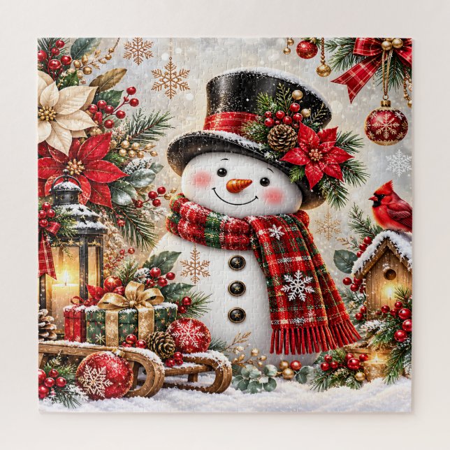 Quebra-cabeça do Boneco de Neve de Natal (Vertical)