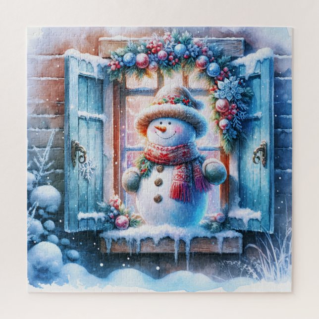 Quebra-cabeça do Boneco de Neve de Natal (Vertical)