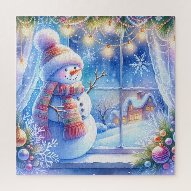 Quebra-cabeça do Boneco de Neve de Natal (Vertical)