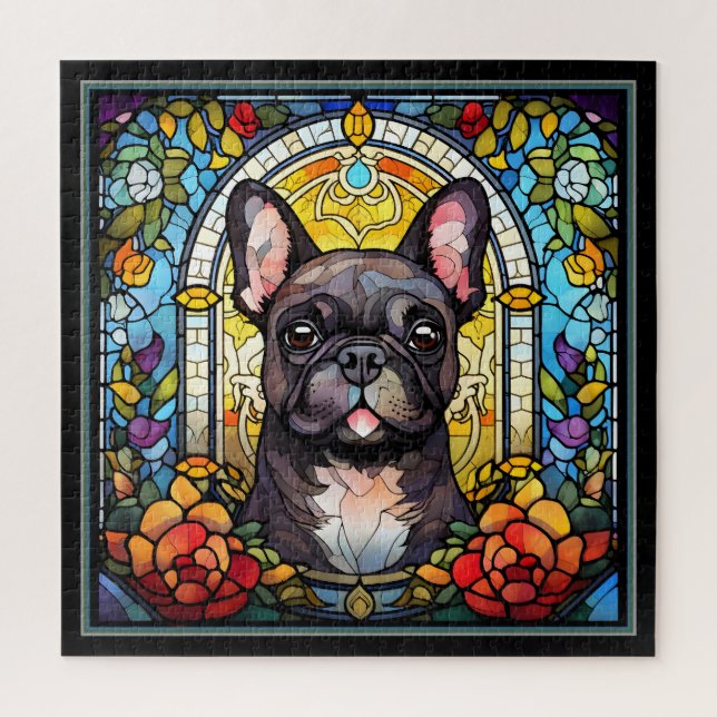 Quebra-cabeça do Boston Terrier Cinza (Vertical)
