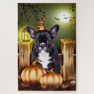 Quebra-cabeça do Buldogue Francês Halloween Jigsee