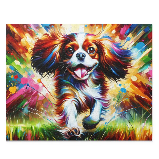 Quebra-cabeça do Cavalier King Charles Spaniel: Bl (Cavalier King Charles Spaniel Blenheim Dog Jigsaw Puzzle 500 Piece Acrylic Art New)