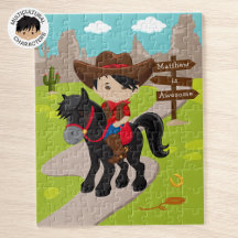 Quebra-cabeça do Cowboy Asiático Personalizado