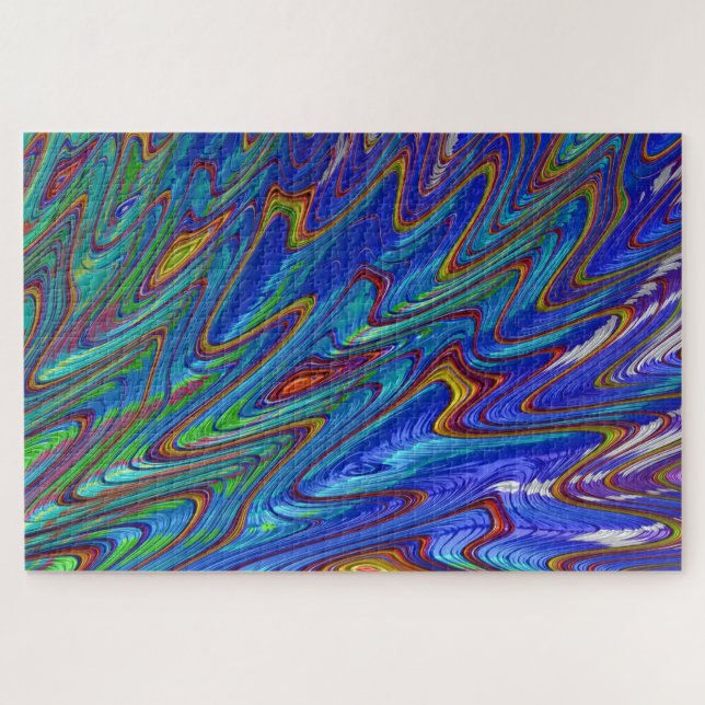 quebra-cabeça do derramar de óleo azul (Horizontal)