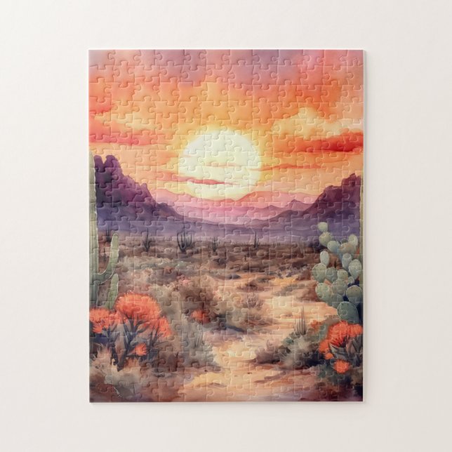 Quebra-cabeça do Deserto Sunset Cactus (Vertical)