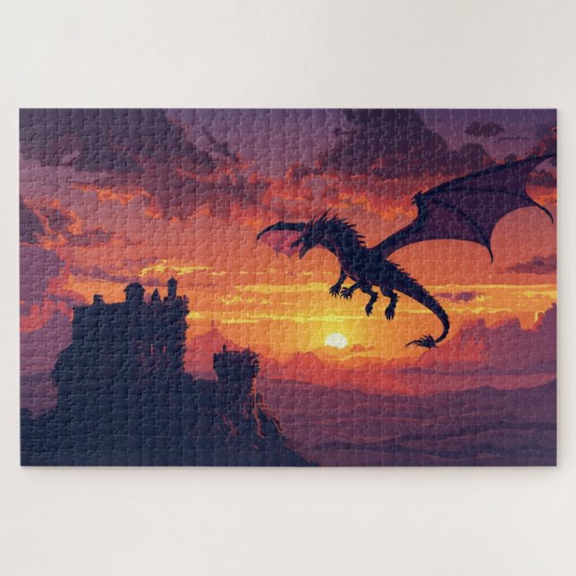 Quebra-cabeça do Dragão Galês Mitológico (Horizontal)