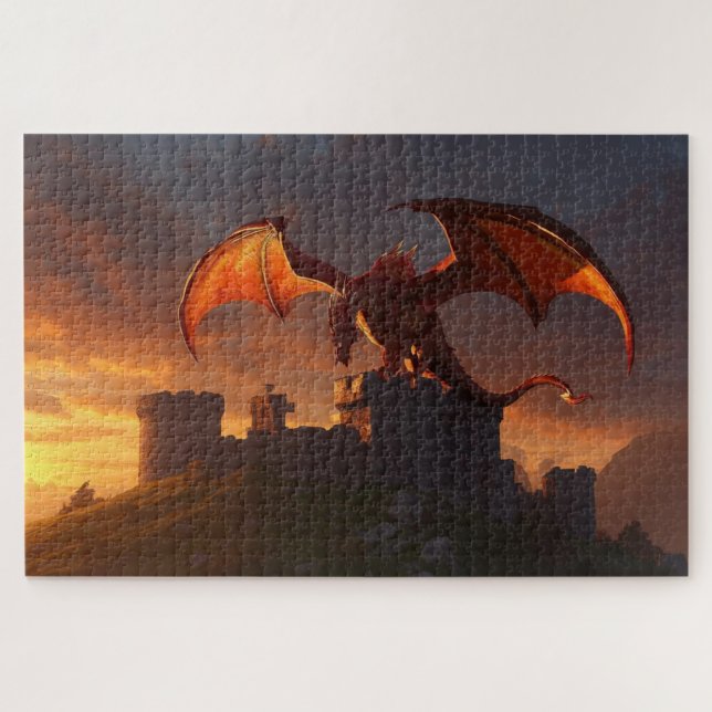 Quebra-cabeça do Dragão Galês Mitológico (Horizontal)