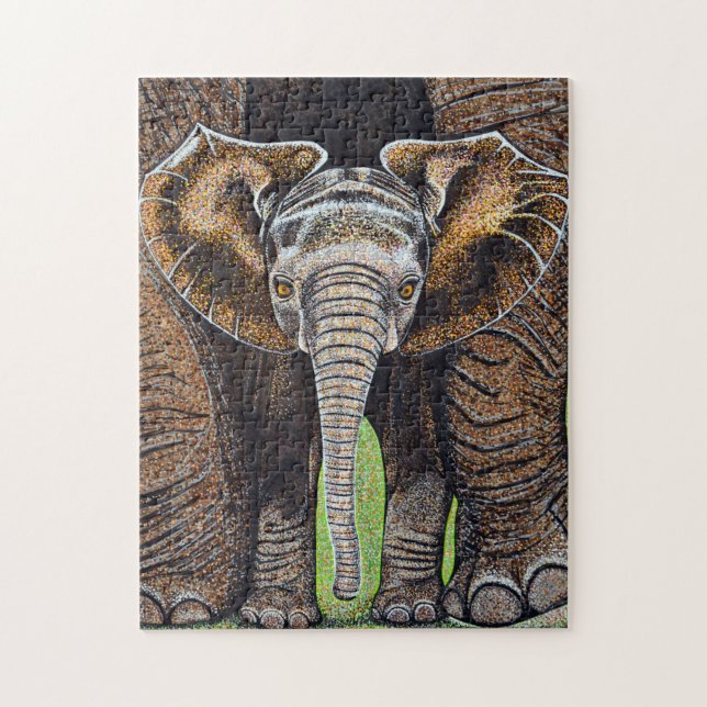 Quebra-cabeça do elefante do bebê (Vertical)