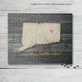 Quebra-cabeça do Estado de Connecticut – Rústico N