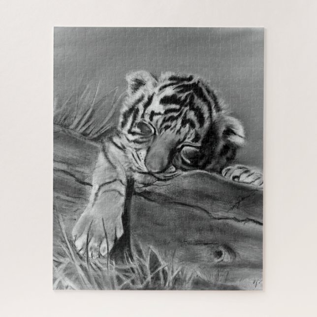 Quebra-cabeça do filhote de tigre (Vertical)