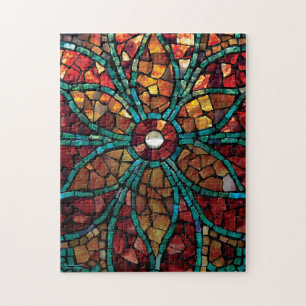Quebra-cabeça do "flor do mosaico do vitral outon