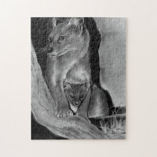 Quebra-cabeça do gato Fossa e bebê
