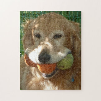 Quebra-cabeça do Golden Retriever e Bolas de Tênis