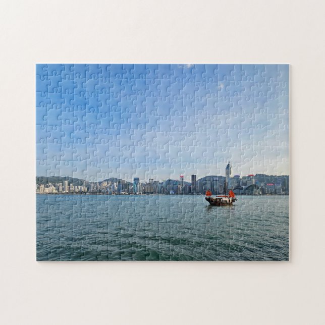 Quebra-cabeça do horizonte de Hong Kong (Horizontal)