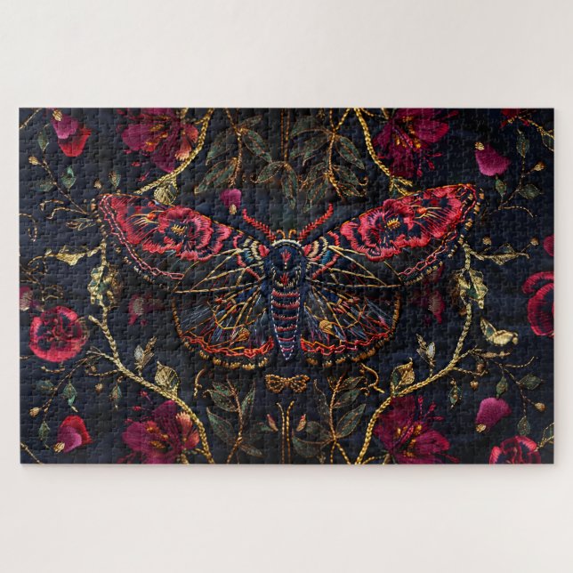 Quebra-cabeça do Jardim Noturno Moth Jigsera (Horizontal)