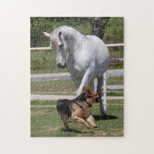 Quebra-cabeça do JOGO do CAVALO & do CÃO
