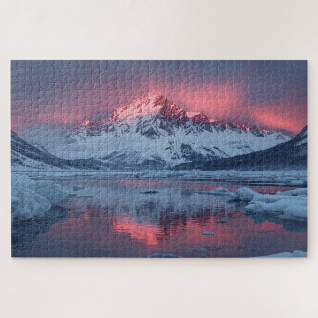 Quebra-cabeça do Lago da Montanha de Neve (Horizontal)