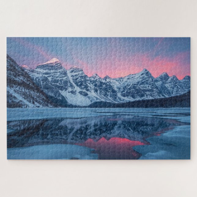 Quebra-cabeça do Lago da Montanha de Neve (Horizontal)