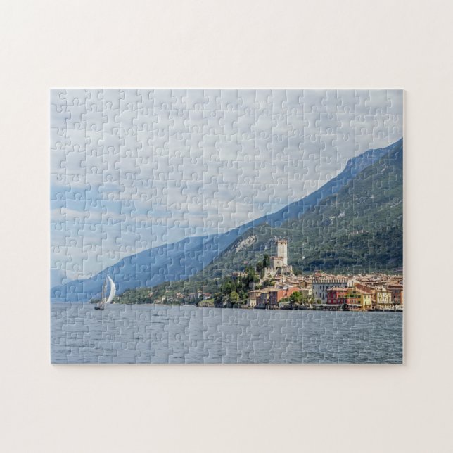 Quebra-cabeça do Lago Garda Malcesine (Horizontal)