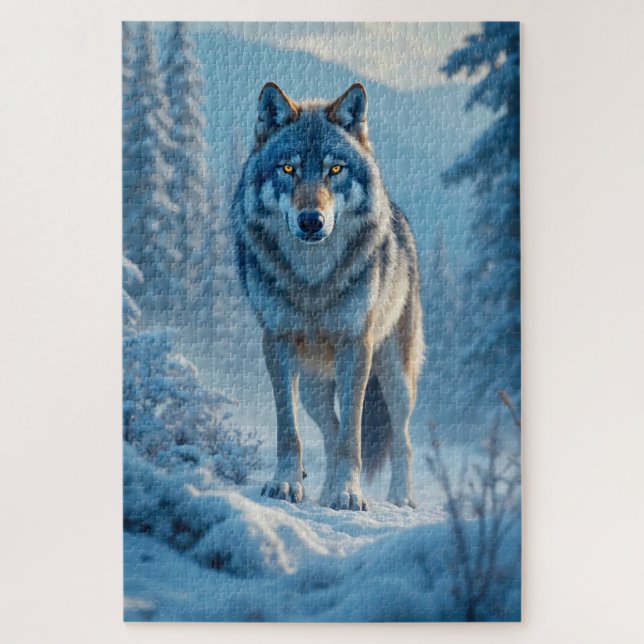 Quebra-cabeça do Lobo Inverno (Vertical)