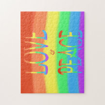 Quebra-cabeça do Love and Peace Rainbow Letters