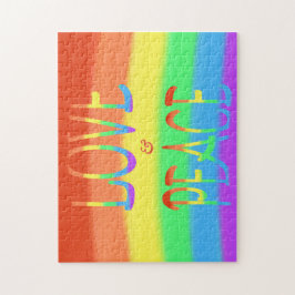 Quebra-cabeça do Love and Peace Rainbow Letters