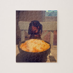 Quebra-cabeça do Mac & do queijo da viagem de