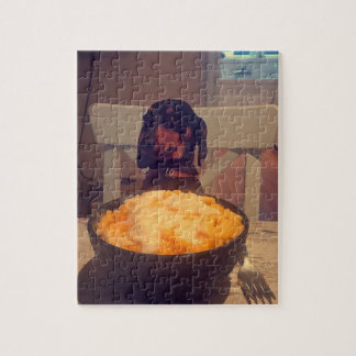 Quebra-cabeça do Mac & do queijo da viagem de