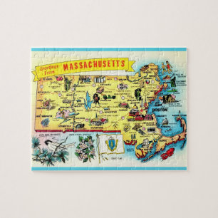 Quebra-cabeça do Map Jigsera do Cartão Postal de M