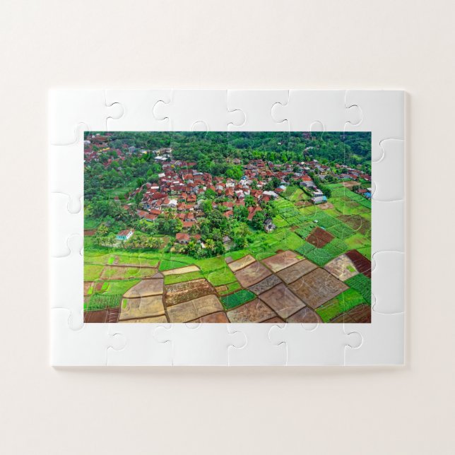 Quebra-cabeça do Mapa Aéreo Personalizado da Minha (Horizontal)