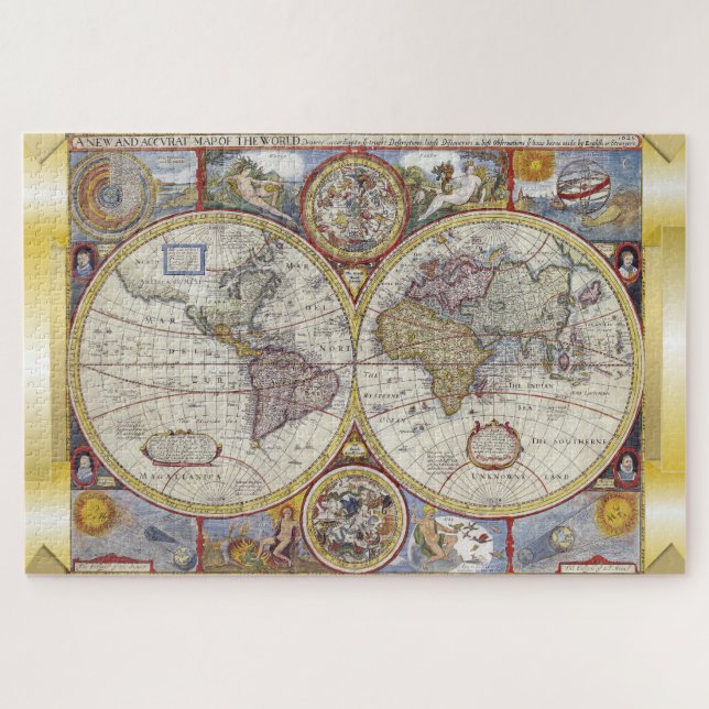 Quebra-cabeça do Mapa Antigo do Velho Mundo (Horizontal)